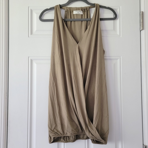 Zenana Olive Surplice Front Halter Tank Size Medium - Picture 5 of 6
